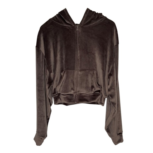 SKIMS Velour Set Amethyst Cropped Hoodie and High Waist Jogger Set 2XL - Picture 8 of 16